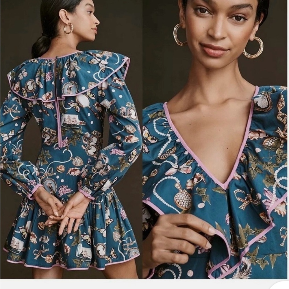 Anthropologie Patterned Mini Dress - Picture 6 of 6